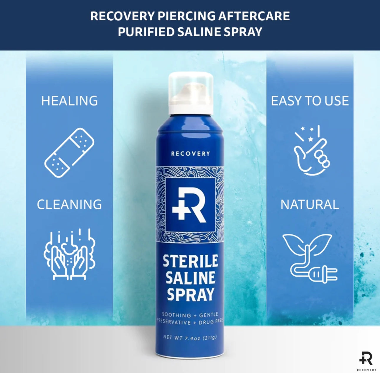 Recovery-Piercing Saline Spray Wash