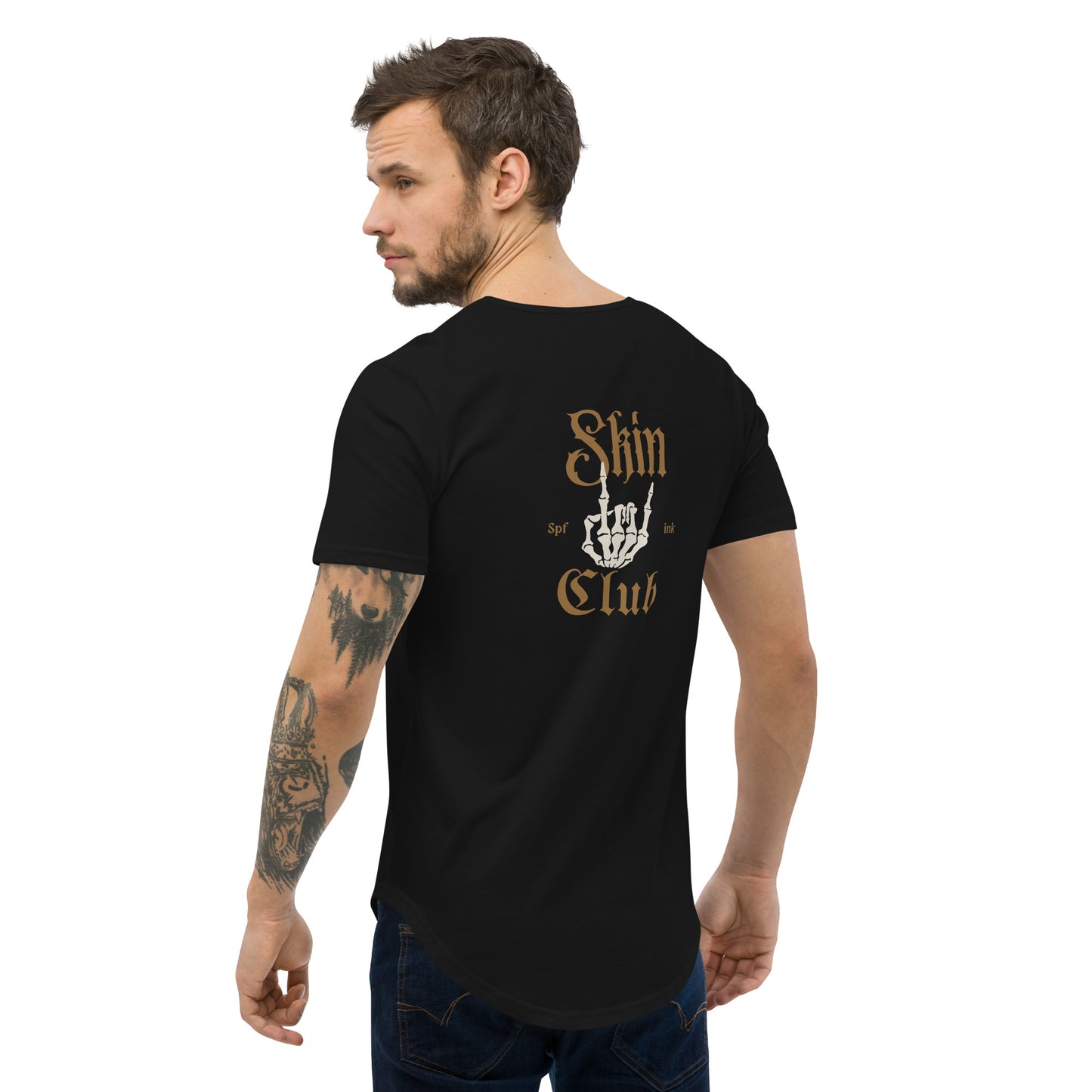 Men's “Skin Club” Curved Hem T-Shirt