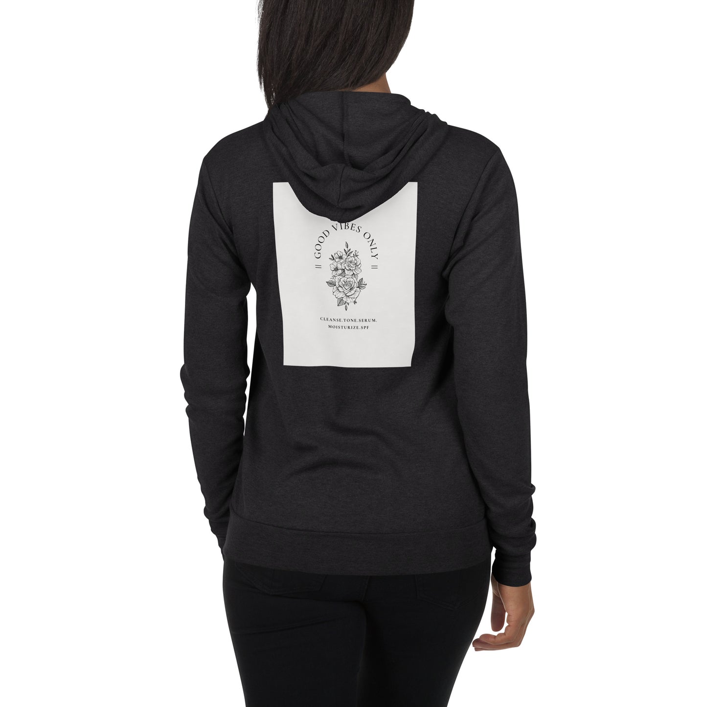 Unisex “Good Vibes” zip hoodie