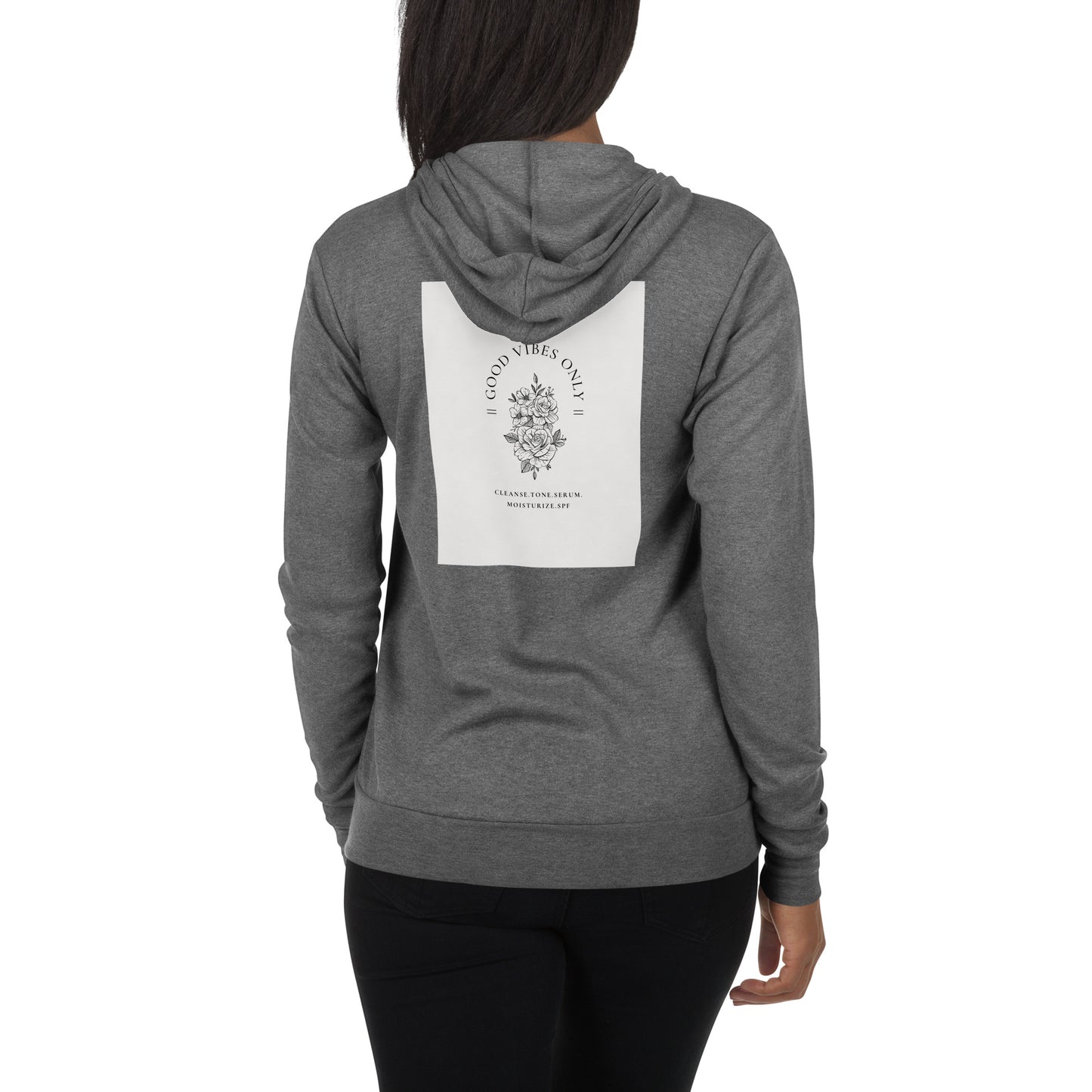 Unisex “Good Vibes” zip hoodie